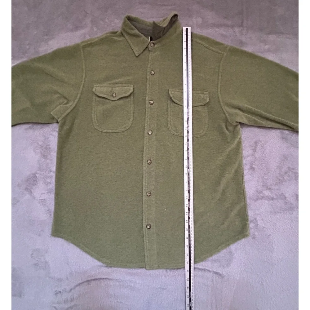 The North Face Fleece Shirt Jacket Mens Medium Green Button Front Shacket